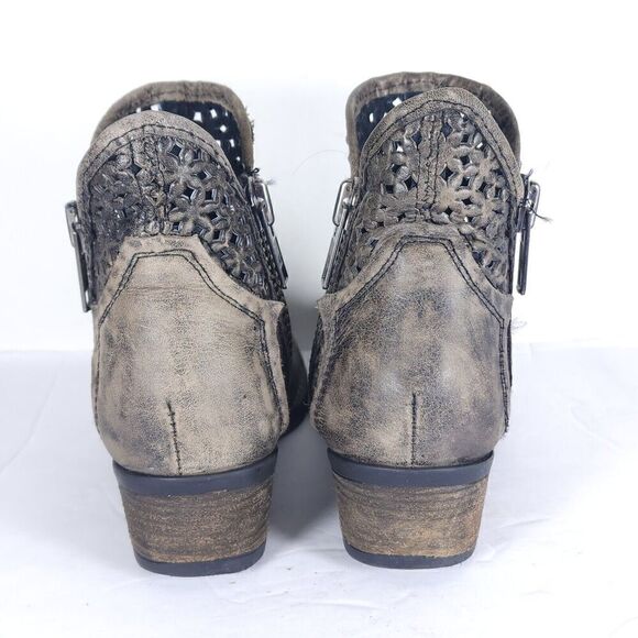 Corral CircleG Women’s US6,5 Leather Distressed Gray Cutout Ankle Western Boots - Picture 11 of 16